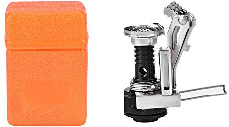 Mini Réchaud à Gaz Portable Ultra Léger pour Camping, Pique-nique, Randonnée – Haute Puissance, Chauffage Uniforme et Très Petite Taille Pliable – Argent (BLACK)