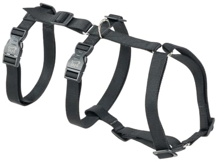 Ferplast Hundegeschirr Grosse Hunde Brave Large, Ausbruchsicheres Hundegeschirr, Greyhound, Verstellbares Geschirr für Hunde, 6 Verschlüsse, Schwarz