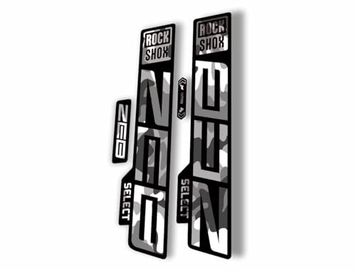 Gabel Ersatz Aufkleber kompatibel für Rock Shox Zeb Select 2021 Serie White Camo (matt)