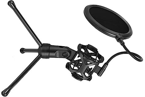 GLSTOY Music Microphone Stand Pop Filter Tripod Desktop Holder for Singing Streaming Lightweight Abs Desktop Microphone Tripod Filter Stand