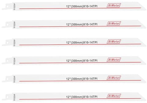 SG Store 6X Lame Per Seghetto Alternativo Bimetallico S1222VF Da 300 Mm Compatibili Con Bosch Compatibili Con Dewalt Per Legno E Metallo