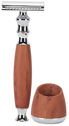 Qukaim Klassischer manueller Rasierhobel mit Holzgriff, hochwertiges Design, einfacher Griff, ideal für traditionelle Rasur