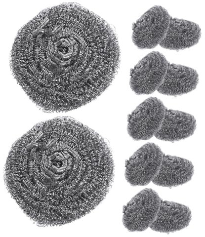 Cabilock 20piezas Unidades Estropajos De Acero Inoxidable Sin Pelusas Para Limpieza Eficaz De Ollas y Sartenes Con Diseño Seguro Para Manos y Utensilios De Cocina