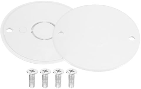 sourcing map PVC Conduit Lid Round Junction Box Cover with Screws 65mm OD for Conduit Box Pack of 10