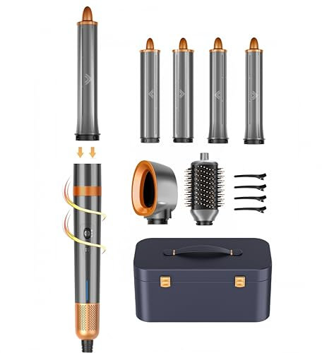 Cweixi Air Styler e Asciugacapelli 6 en 1 con Air Arricciacapelli e Spazzola Asciugacapelli, Spazzola Lisciante per Capelli Ricci, Voluminosi o Lisciati con Cura Ionica