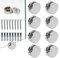 CYILIUEN 8 clip per specchio da 3 a 4 mm, in lega di zinco, con tubo di espansione e viti per specchio
