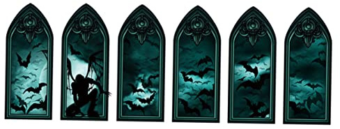 Angoily Halloween-wandaufkleber Gothic Fledermaus Dekorationen Halloween Geist -wanddekorationen Spinnennetz Tür Hanging Decoration Wall Decor Fledermäuse Pvc 60 * 45cm