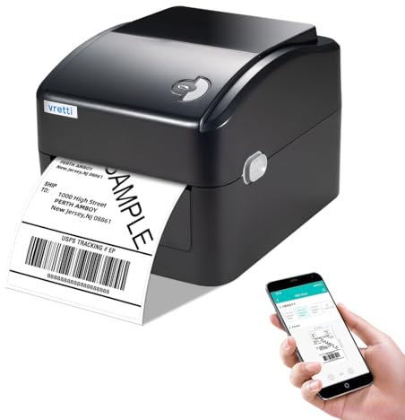 vretti Thermal Bluetooth Label Printer Bluetooth Shipping Label Printer 4x6 Compatible with Windows and Linux Systems,Not Compatible with Mac OS
