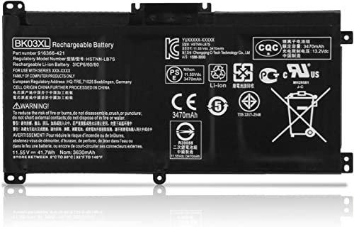 BK03XL Laptop Battery Compatible for HP Pavilion X360 14-ba0xx 14-ba253cl ba001tx ba007tx ba002ne ba004ns ba075tx ba165tx ba004la ba055tx ba063tx ba064tx ba076tu ba073tu ba077tu ba019ng ba104na