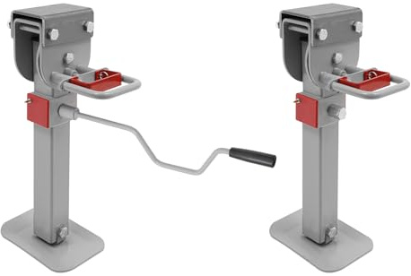 NoneDanGee Juego de 2 soportes para remolque, altura ajustable 42 – 56 cm, soporte de estacionamiento giratorio resistente, accesorios para remolques, soporte de manivela para soporte de remolque
