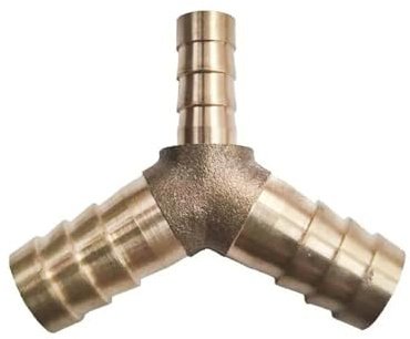 Xuro 4 5 6 8 10 12 14 16 25mm Raccordo portagomma Riduttore a Y a 3 vie Raccordo for tubi in ottone Splitter Giunto Adattatore Connettore Acqua Gas Olio(10-8-10mm,1 pc)