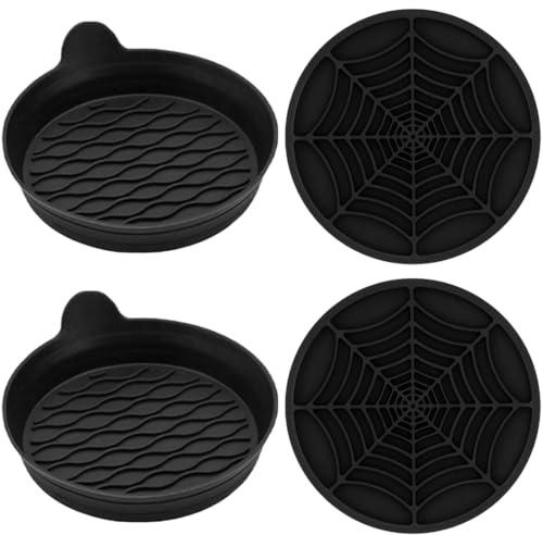 BAHME 4 Pcs Accessoire Voiture, Support de Verre, Tapis en Silicone pour Tasses Auto, Dessous de Verre de Voiture pour Porte, Accessoires Universels Antidérapants pour Camion SUV