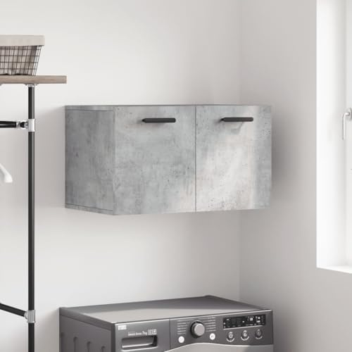 ZQQLVOO Wandschrank Betongrau 60x36,5x35 cm Holzwerkstoff Hängeschrank mit Stauraum für Wohnzimmer und Küche