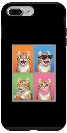 Hülle für iPhone 7 Plus/8 Plus Katzen Fotobox Meme lustiges American Curl Katze
