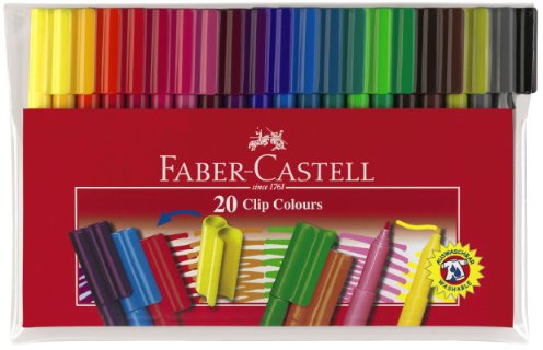 Faber-Castell 155020 - Fasermaler CLIP Colour, 20er Etui