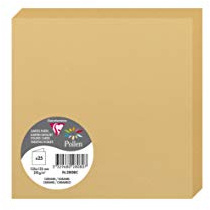 Clairefontaine 2808C Packung (mit 25 Doppelkarten Pollen, Gefaltet, 135 x 135 mm) 210g, Karamel