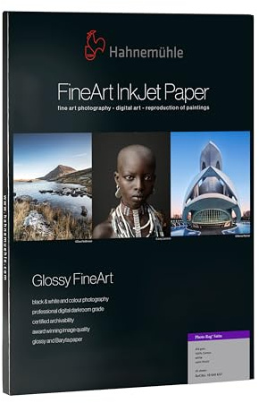 Hahnemühle 10641657 Digital FineArt Photo Rag Satin Papier, 310 g/m², DIN A3+, 329 x 483 mm, weiß