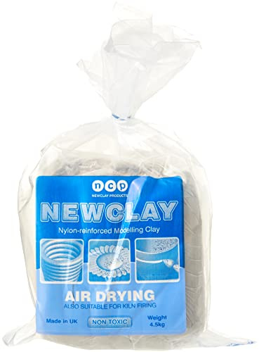 Newclay Modelliermasse - 4, 5 kg Schwerer Block, Ton, Natur/Weiß, 10, 5 x 15 x 17, 5 cm