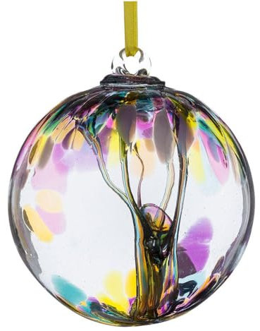 Sienna Glass Spirit Ball, Multi-Colour Pink, 11 x 11 x 14 cm