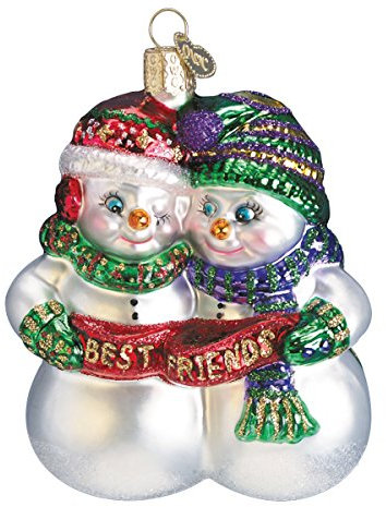 Old World Christmas Ornaments Best Friends Snowman Glass Blown Ornaments for Christmas Tree