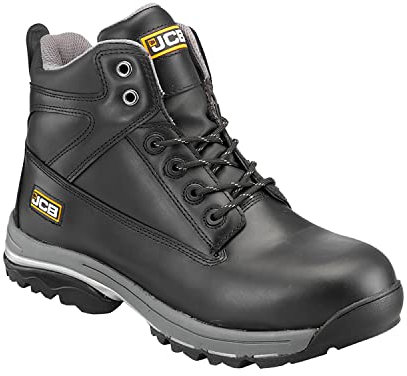 JCB - Men's Safety Boots - Workmax Chukka Work Boots - Nubuck - Durable and Protective - Ideal for Work Environments Workwear - Size 8 UK, 42 EU - Black