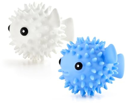 Kikkerland Set of Two Reusable Dryer Buddies for Laundry – Fabric Softener Dryer Balls – Control Static, Remove Wrinkles, Dry Clothes Faster, Puffer Fish