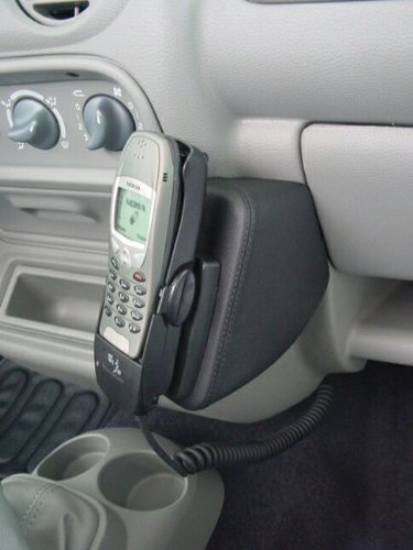 KUDA Handyhalterung passend für BMW 3er ab 2019 G20 / 4er G22 2020 - Telefonkonsole für Smartphones, Handys, Navi und mehr – Kunstlederkonsole, schwarz, 082235