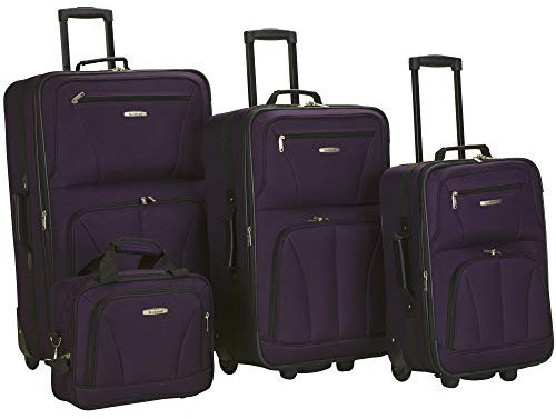 Rockland, Set di valigie Journey, morbide, verticali, Viola, 4-Piece Set (14/19/24/28)