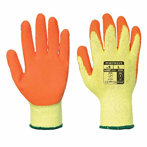(12 PAIRS) PORTWEST A150 Latex Palm General handling Work Gloves SIZE XL