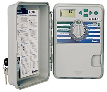 Hunter XC-401X-E - Programador de riego eléctrico, 25.0 x 19.0 x 10.5 cm, Color Gris