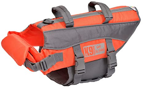 K9 Pursuits High Visibility Easy Grab Float Coat Life Jacket, Orange, Small (Chest/Girth 38-51 cm /Dog Weight 7-14 kg)