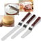Winkelpalette Set – 3 Winkelpaletten Streich-Palette Edelstahl mit Holzgriff, Streichmesser, Tortenmesser, Glasurmesser, Icing Spatula Set