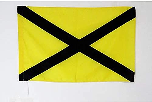 AZ FLAG - Drapeau jaune avec croix de Saint-André noire - 90x60 cm - Drapeau De Commissaire 100% Polyester Avec Fourreau et Cordelette - Pavillon 45 g
