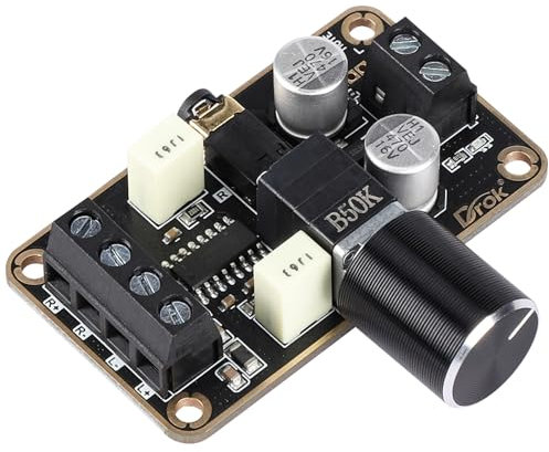 DROK 5W+5W Mini Audio Amplifier Board PAM8406 DC 5V Digital Stereo Power Amp 2.0 Dual Channel Class D Amplify Module for Speaker Sound System DIY