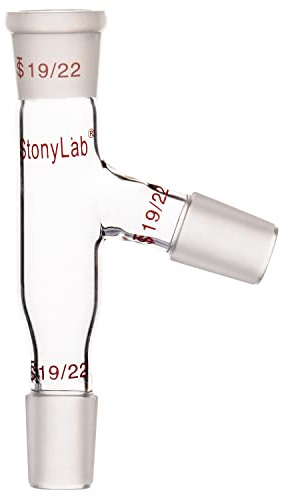 StonyLab 3 Way Distilling Adapter with 19/22 Joints for Distillation Apparatus