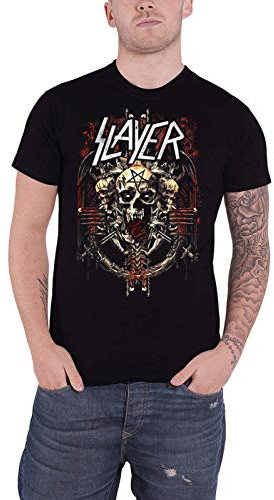 Slayer Herren Demonic Admat T-Shirt, Schwarz (Black Black), X-Large