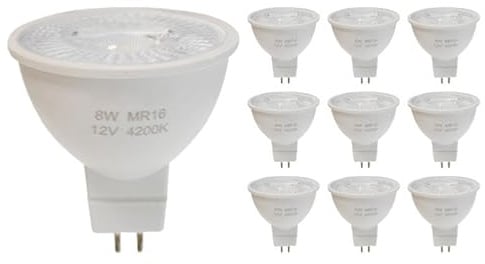 LED-Leuchtmittel GU5.3 / MR16 12 V 8 W SMD 80 ° (10 Stück) – Warmweiß 2300 K – 3500 K