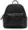 Damen PU Leder Nieten Nieten Rucksack Schwarz Gothic Rucksack börse Punk Rock Casual Daypack für Frauen und Mädchen, Schwarz (schwarz), Medium