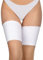 Annes styling Elastische Oberschenkelbänder für Damen, scheuern nicht, verhindern das Reiben der Oberschenkel, aus Satin gefütterter Silikon, Satin Bianco L