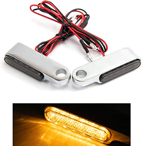 Mini Motorrad Blinker LED Fließend Blinkende Blinkerlampe Für Motorrad Scooter Cafe Race (Silber)