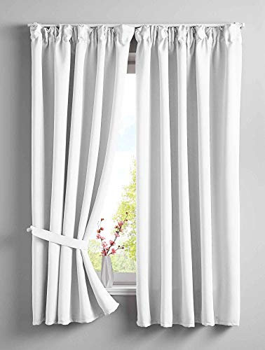 Gardinenbox 2er Set Verdunkelungsvorhänge Blickdicht »Newyork« verdeckte Schlaufen Weiß HxB 160x140 cm Thermo-Gardine Blackout schalldämmend ÖKOTEX Kräuselband, 202020610-2