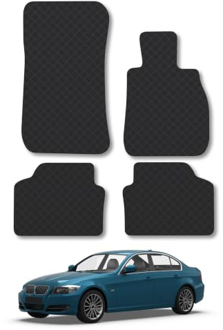 Compatible with BMW 3 Series (2005-2012) 3mm Rubber Car Mats | Tailored Fit Durable Floor Mats Full Coverage Protection Waterproof Accessories Easy Clean Anti Slip Made in the UK