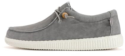 WALK IN PITAS | WP150 WALLABI WASHED | Mocasines de Hombre | Náuticos Casual | Zapatillas de Verano | Zapatos de Hombre Casuales y Cómodos | Zapatos de PITAS para Hombre | Gris 40