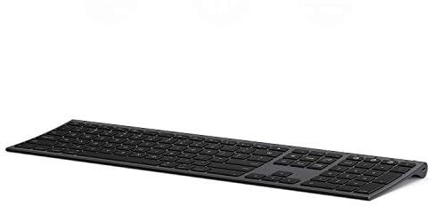 ASHU Bluetooth Keyboard Mac Version, Multi-Device Wireless Keyboard Full Size Ultra Slim UK QWERTY Specially for Macbook iMac iPad OS/iOS Systems, Black and Dark Grey