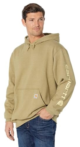 Carhartt Herren Loose Fit Midweight Logo Sleeve Graphic Sweatshirt, True Olive Heather, L EU