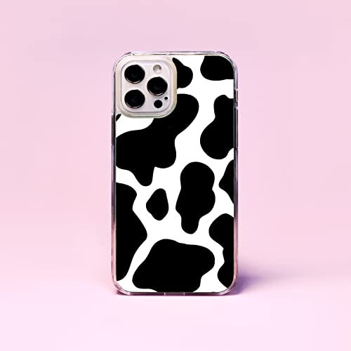 Cow Spots Animal Print Plastic Phone Case/Cover Compatible with (iPhone 13 Pro Max, Black)