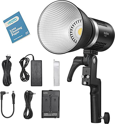 Godox ML30 LED Video Light 5600K CRI 96 TLCI 97, 12 FX Effects, Silent Mode, Portable Handheld Photography Light Suitable for Studio Video Conferencing Live Portrait