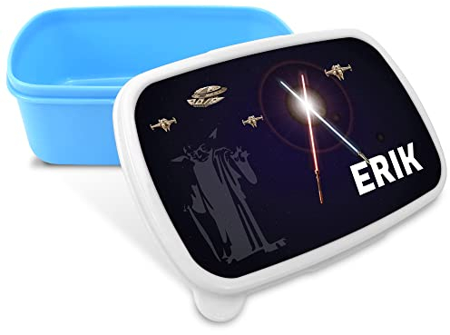 LolaPix Caja Merienda Personalizada Infantil Con Nombre. Fiambrera Apta Microondas y Libre BPA, Filatos y Metales Pesados. Regalos Personalizados. STAR WARS