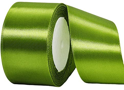 22m Satinband Geschenkband Army Grün 50mm Breit,Auto Seidenband Dick Schleifenband Satin Dekoband Geschenkverpackung Deko Band Stoffband für Halloween Weihnachten Hochzeit Taufe Geburtstag DIY