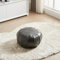 Louis Donné Hochwertiger Kunstleder-Pouf, handgefertigt, ungefüllt, Ottoman-Pouf-Bezug, stilvoller und vielseitiger Fußhocker, runder Sitzhocker, Fußhocker, Bodenkissen (grau)